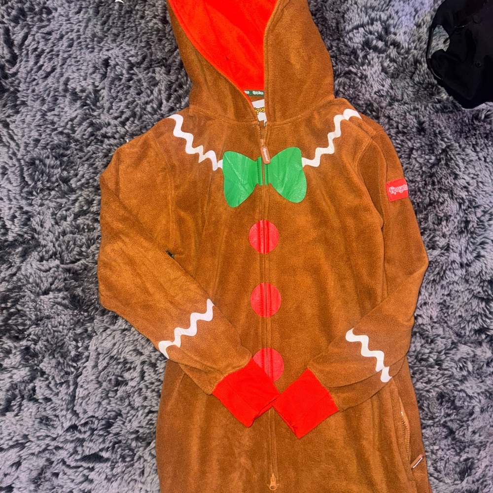 Tipsy Elves Gingerbread Man Costume with Green Bow
